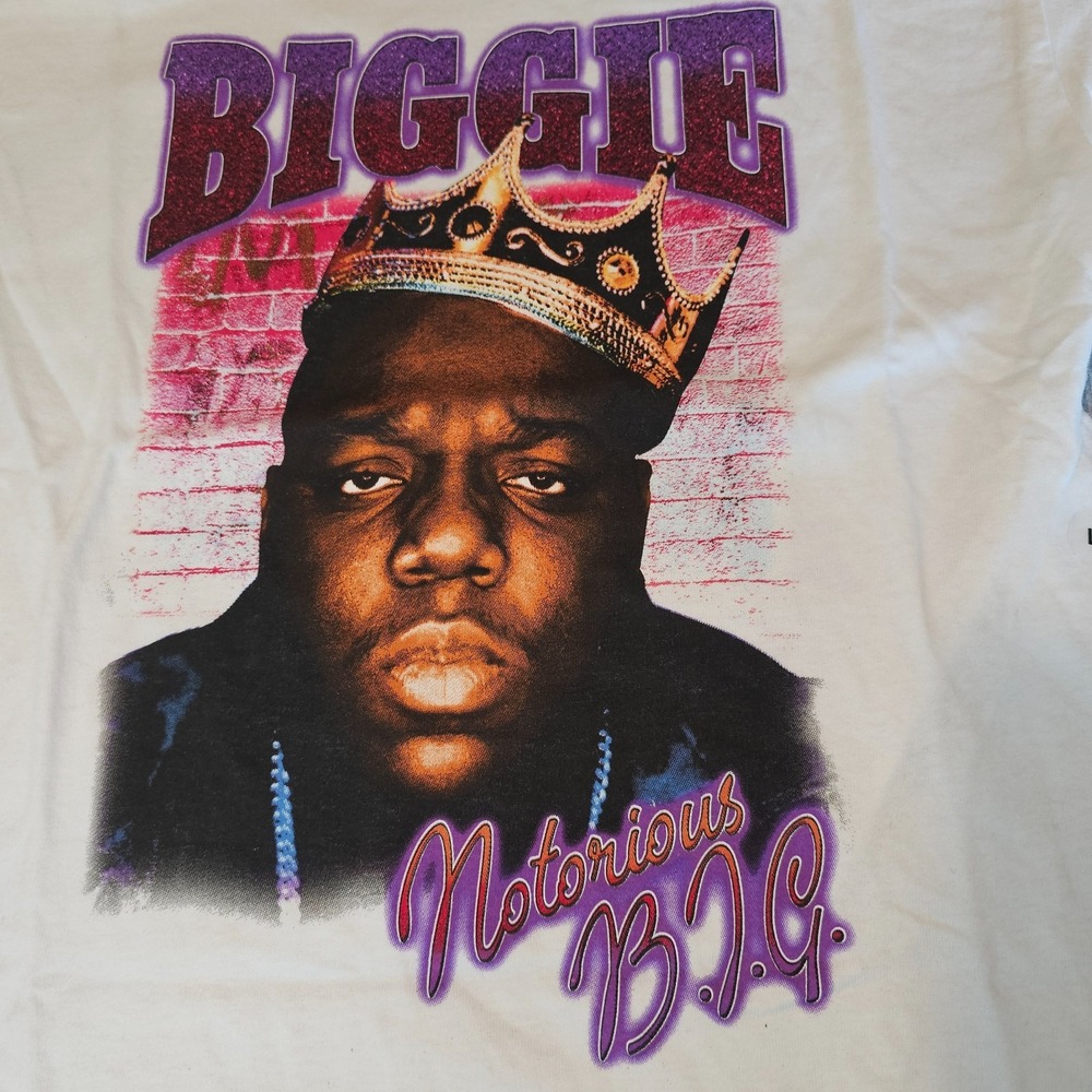 Notorious BIG Black Graphic T shirt Y L Hip Hop Rap Rapper Big Poppa Retro 90s